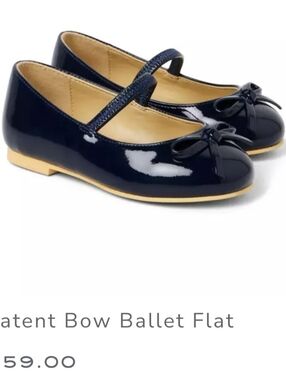 Patent Bow Mary Jane Ballet Flats - Navy